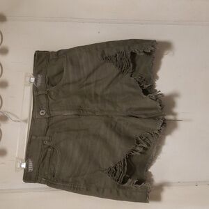 American Eagle Army Olive Green Distressed Highest Rise Mom Short 10